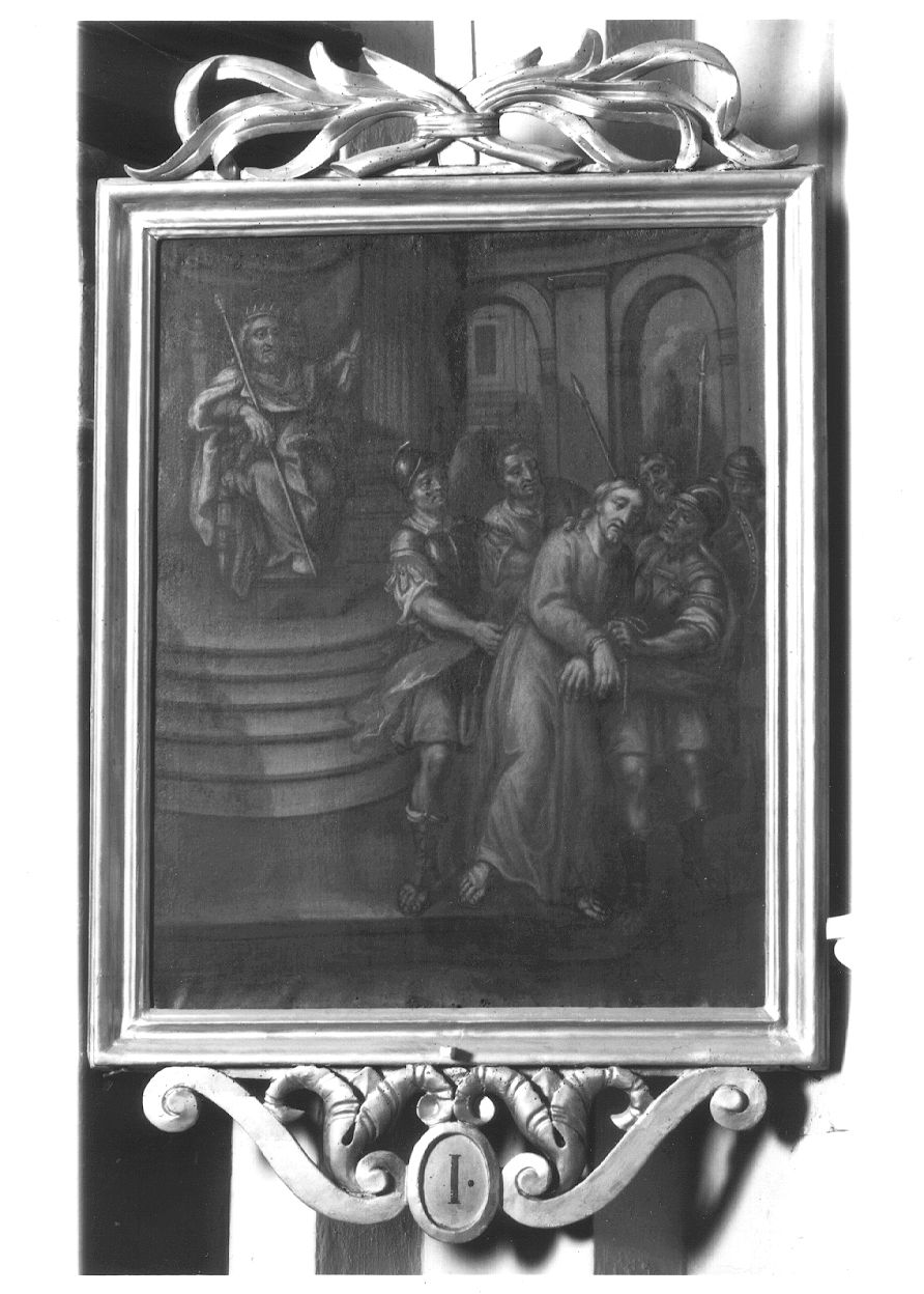 stazione I: Gesù condannato a morte (dipinto) - ambito piemontese (secc. XVII/ XVIII)