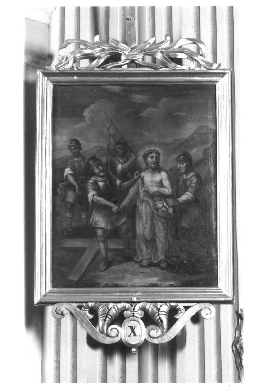 stazione X: Gesù spogliato e abbeverato di fiele (dipinto) - ambito piemontese (secc. XVII/ XVIII)