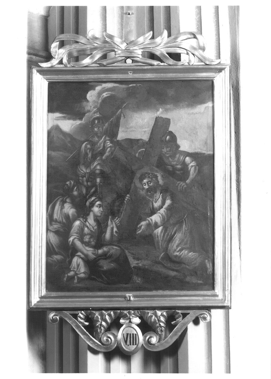 stazione VIII: Gesù consola le donne di Gerusalemme (dipinto) - ambito piemontese (secc. XVII/ XVIII)