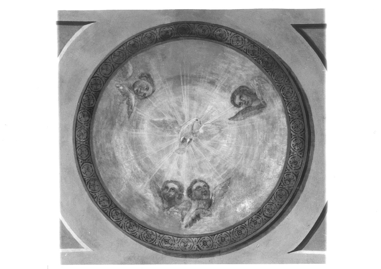 motivi decorativi con colomba dello Spirito Santo e cherubini (decorazione pittorica, elemento d'insieme) - ambito piemontese (prima metà sec. XIX)