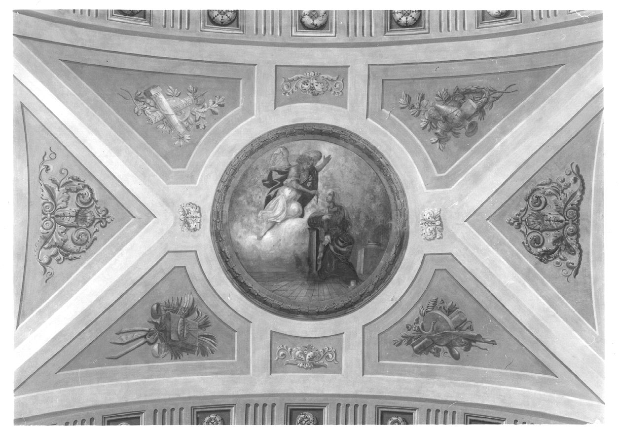 motivi decorativi e Annunciazione (decorazione pittorica, elemento d'insieme) - ambito piemontese (prima metà sec. XIX)