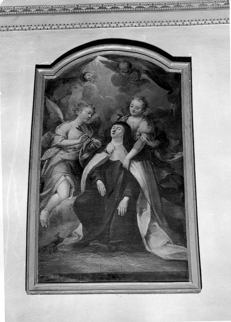 Santa Teresa d'Avila ha la visione dell'angelo che le trafigge il cuore con una freccia ardente (dipinto, opera isolata) - ambito lombardo (metà sec. XVIII)