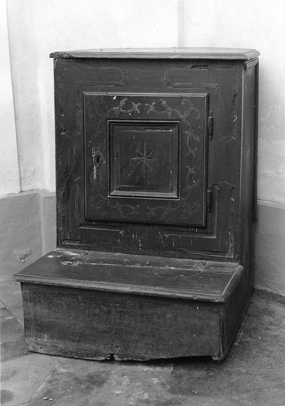 inginocchiatoio - a stipetto, opera isolata - ambito ligure-piemontese (metà sec. XVII)