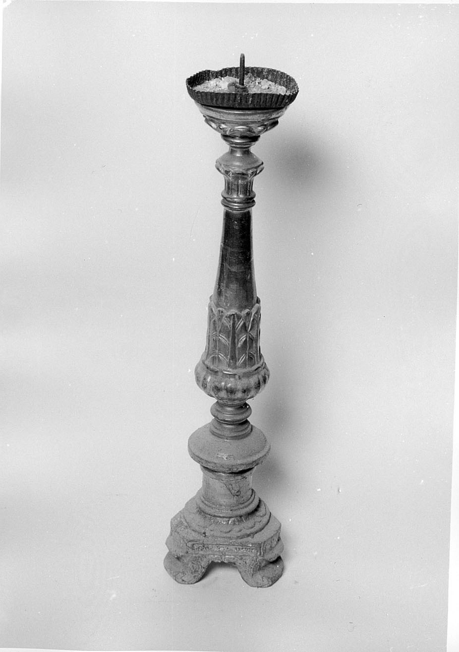 candeliere d'altare, serie - ambito ligure-piemontese (metà sec. XIX)