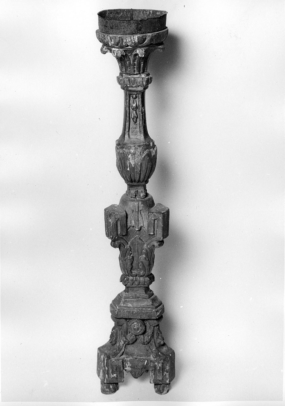 candeliere d'altare, serie - ambito ligure-piemontese (secondo quarto sec. XIX)