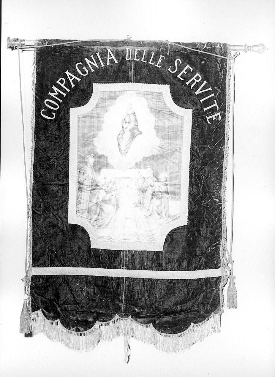 Madonna con i sette Santi fondatori dei Servi di Maria (dipinto, elemento d'insieme) - ambito ligure-piemontese (fine/ inizio secc. XIX/ XX)