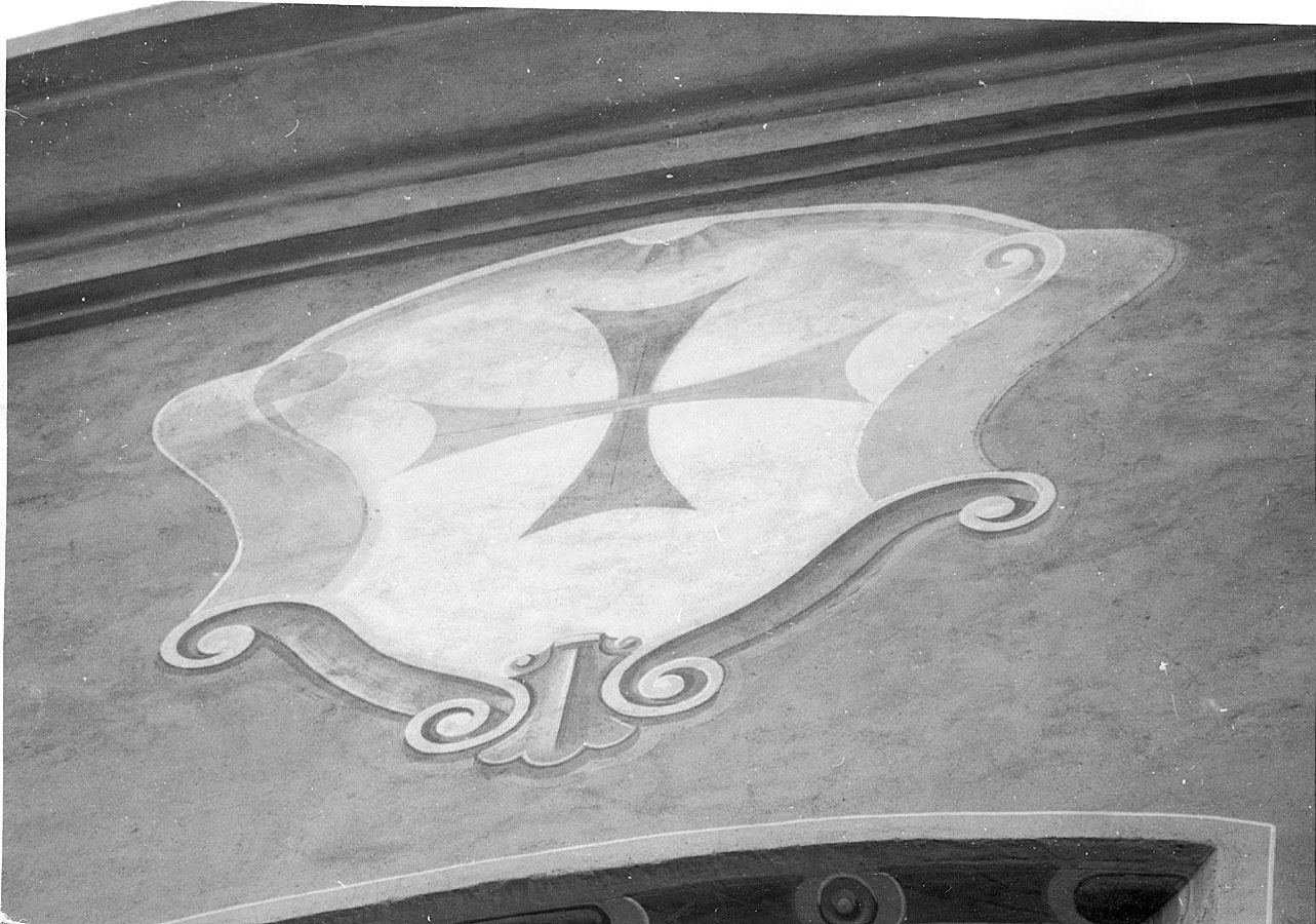 emblema della confraternita Santissima Trinità (dipinto murale, opera isolata) - ambito ligure (prima metà sec. XVIII)