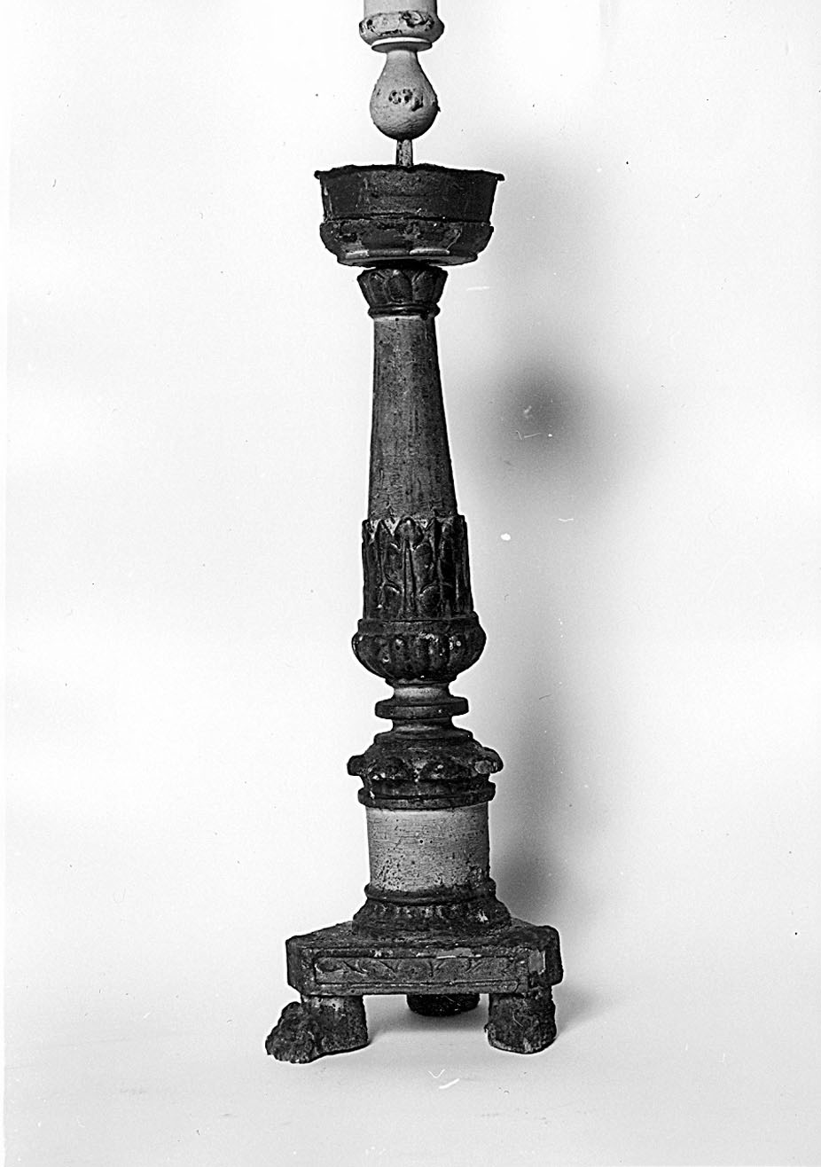 candeliere d'altare, opera isolata - bottega ligure (seconda metà sec. XIX)