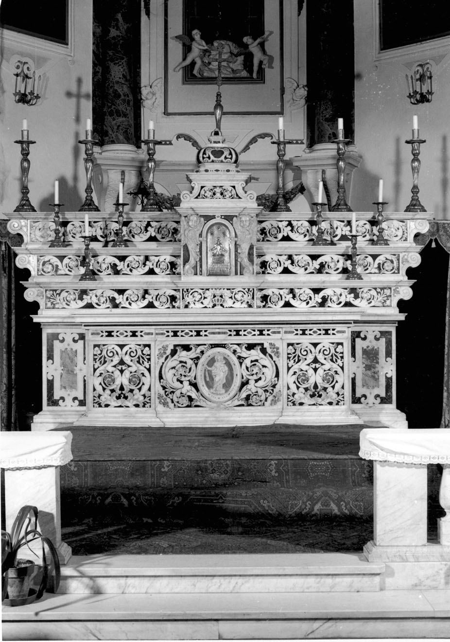 altare maggiore, opera isolata - bottega ligure (fine sec. XVII)