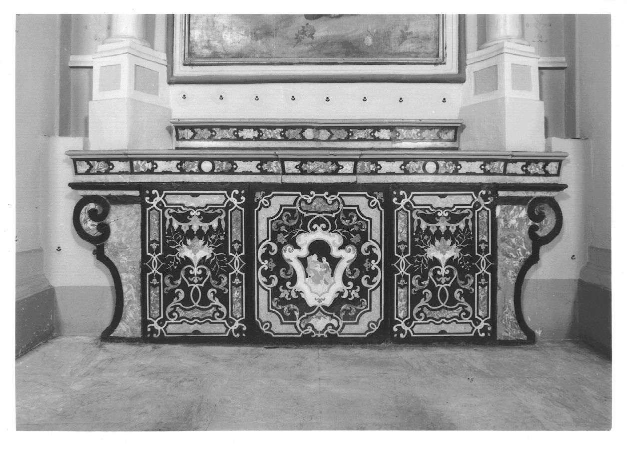 paliotto, elemento d'insieme di Solari (bottega) (terzo quarto sec. XVIII)