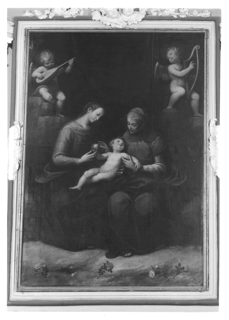 MADONNA CON BAMBINO E SANT'ANNA (dipinto, opera isolata) di Caccia Orsola Maddalena (prima metà sec. XVII)