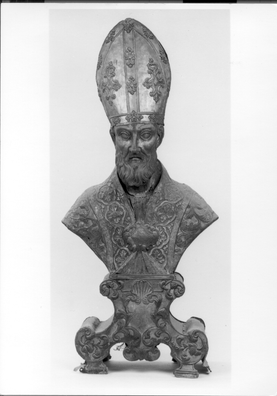 Santo vescovo (reliquiario - a busto) - manifattura lombarda (fine sec. XVIII)