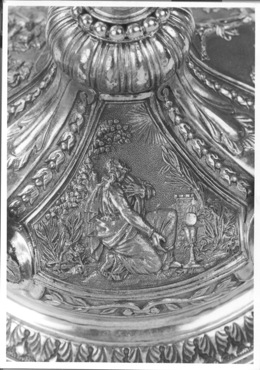 Orazione nell'orto di Gethsemani, orazione di Cristo nell'orto di Getsemani (decorazione plastica) di Tribocco Pietro (metà sec. XIX)