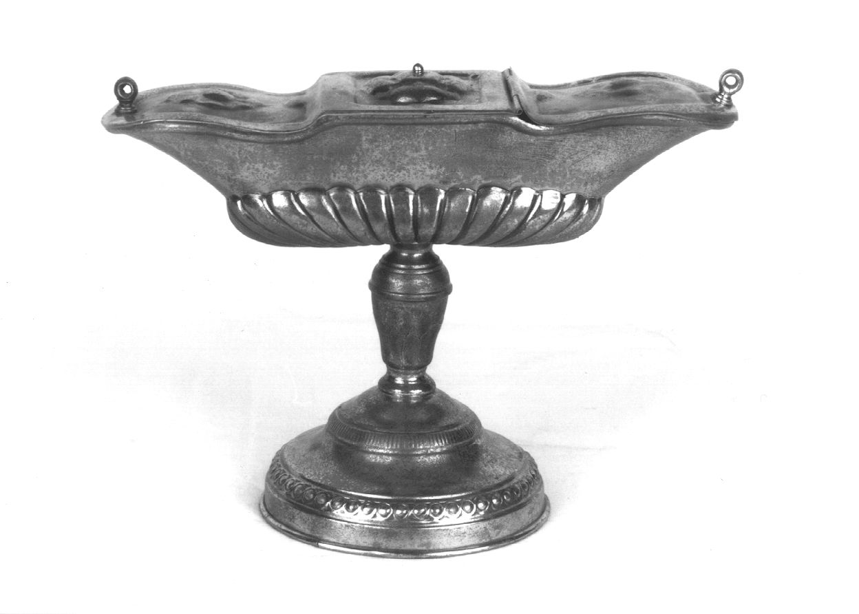 navicella portaincenso - a doppia valva, opera isolata - bottega piemontese (seconda metà sec. XIX)