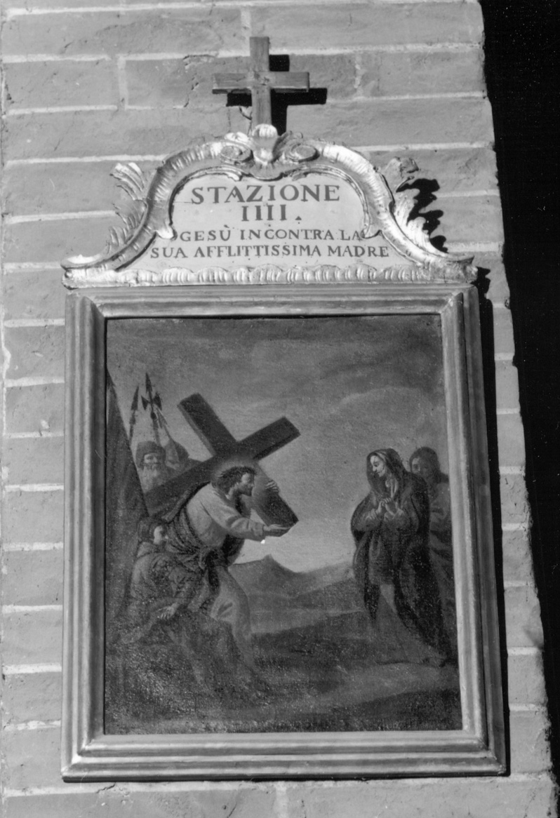 stazione IV: Gesù incontra la Madonna (dipinto) - ambito lombardo (seconda metà sec. XVIII)
