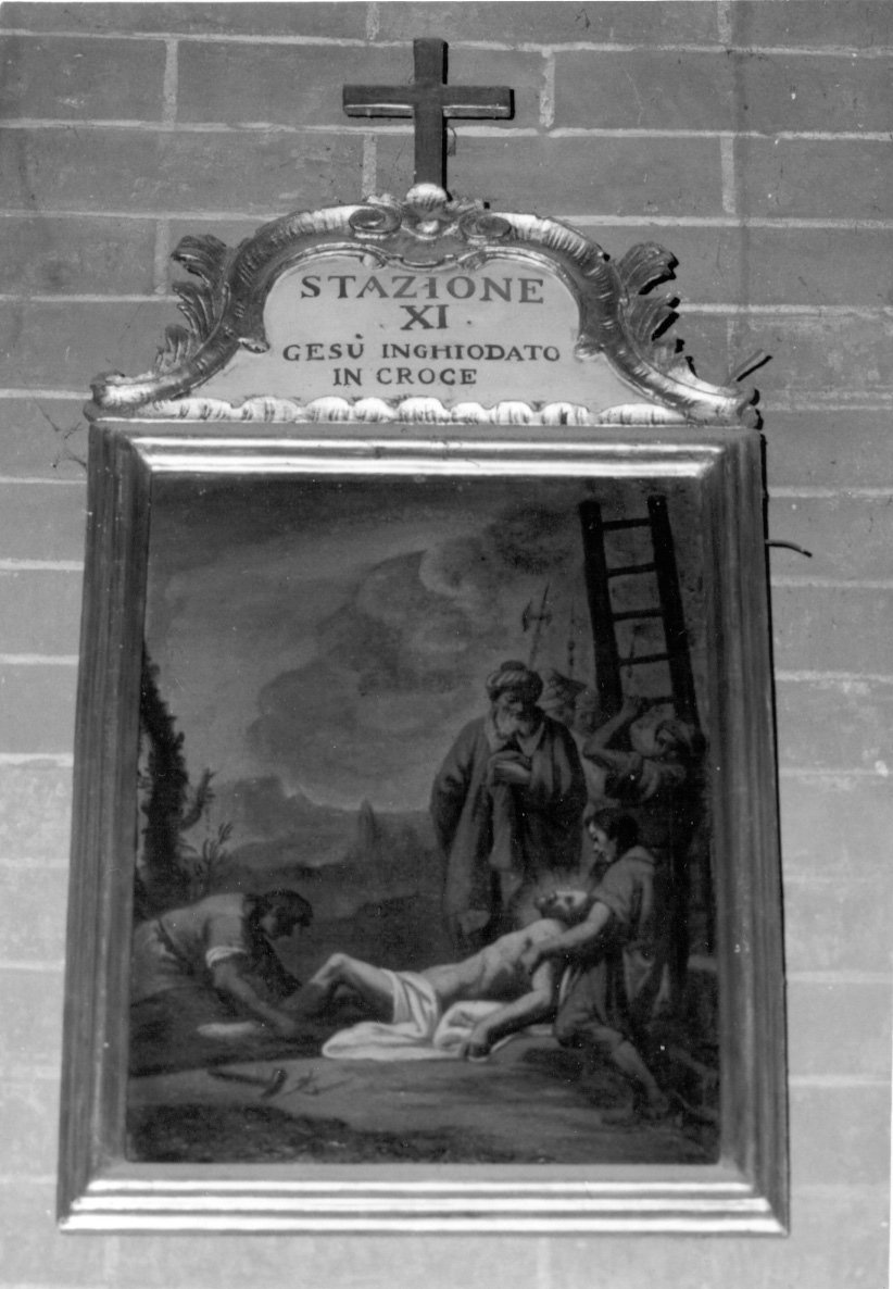stazione XI: Gesù inchiodato alla croce (dipinto) - ambito lombardo (seconda metà sec. XVIII)