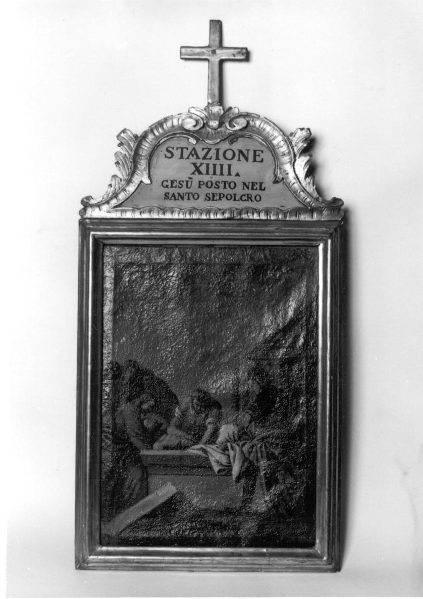 stazione XIV: Gesù deposto nel sepolcro (dipinto) - ambito lombardo (seconda metà sec. XVIII)