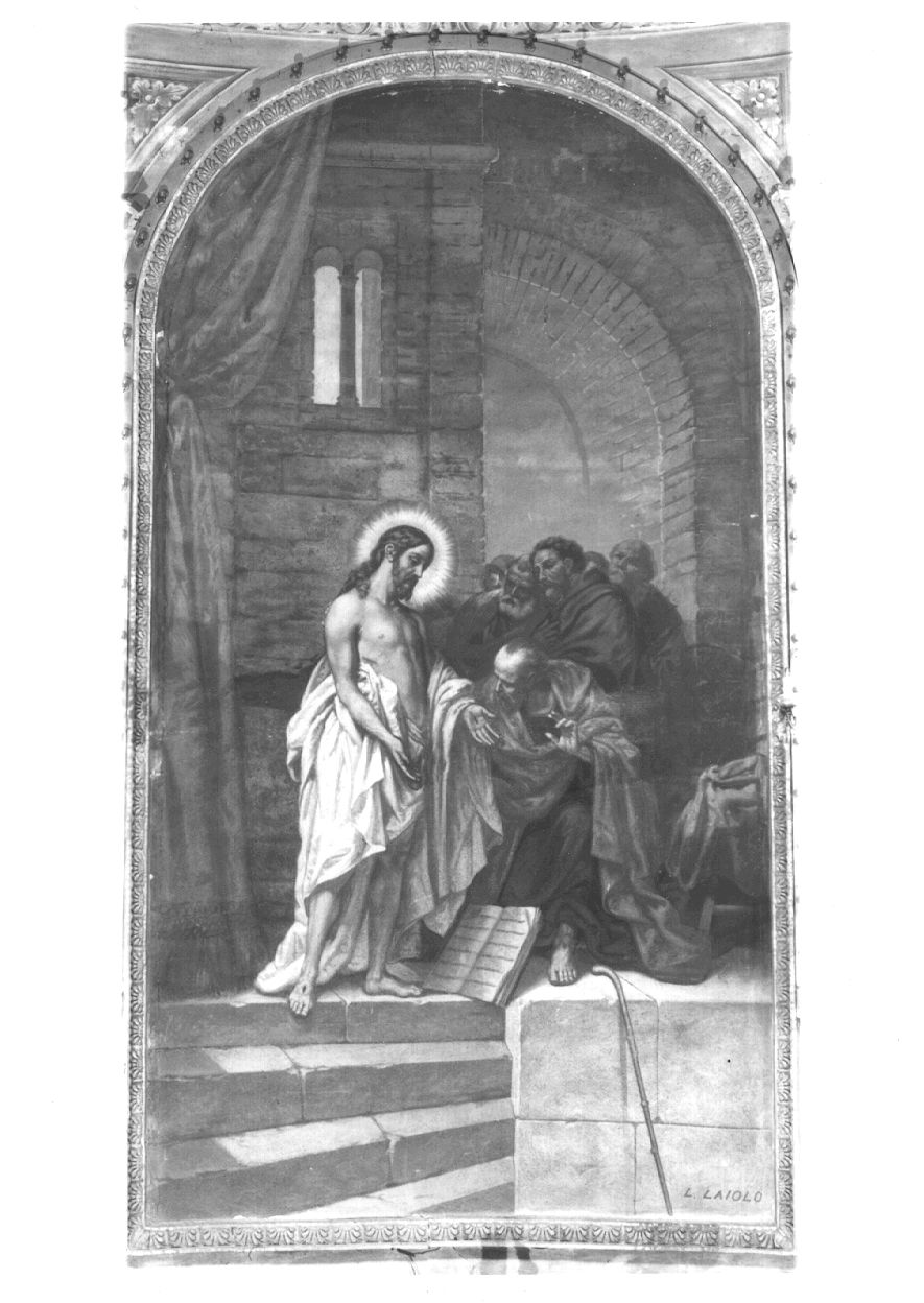 incredulità di San Tommaso (dipinto murale, opera isolata) di Lajolo Lorenzo (primo quarto sec. XX)