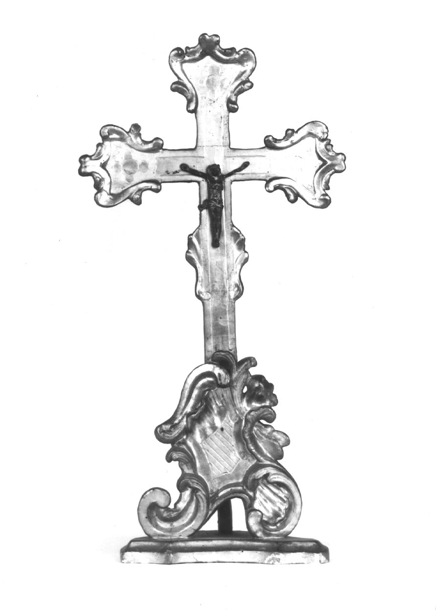CRISTO CROCIFISSO (croce d'altare, opera isolata) - bottega piemontese (fine/ inizio secc. XIX/ XX)