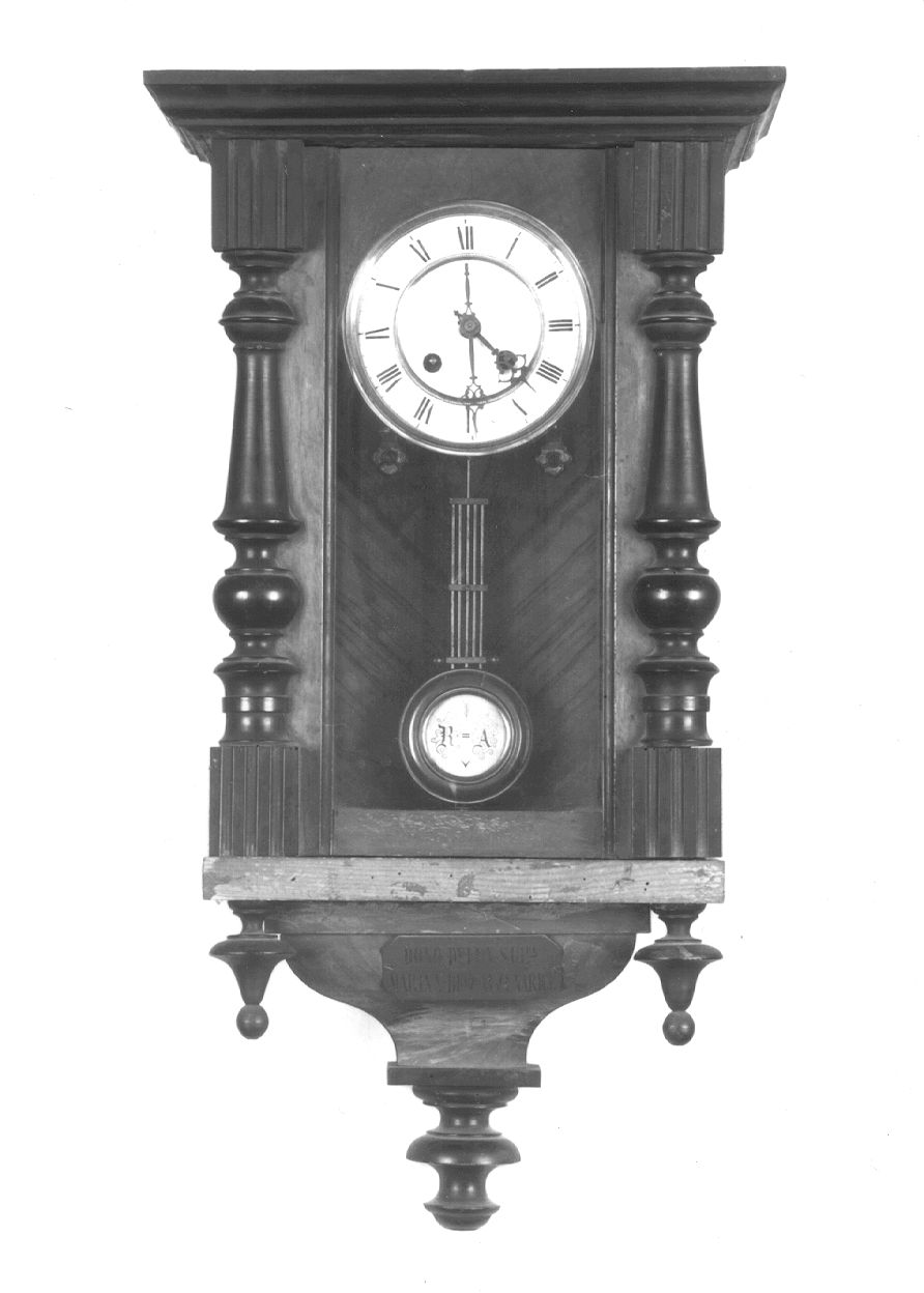 orologio a parete (orologio - da parete, opera isolata) - bottega piemontese (prima metà sec. XX)