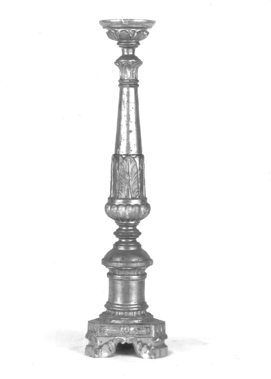 candeliere, opera isolata - bottega piemontese (seconda metà sec. XIX)