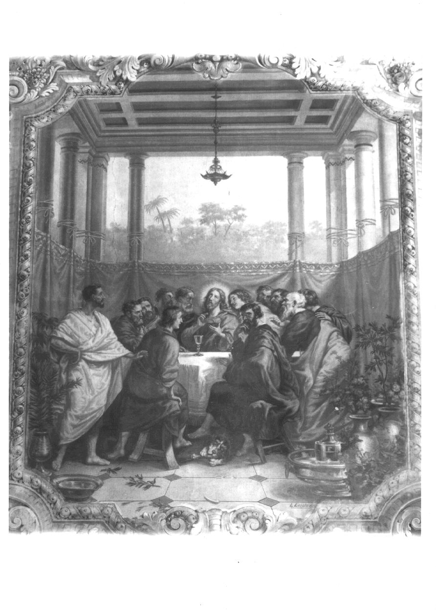 ULTIMA CENA (dipinto murale, opera isolata) di Lajolo Lorenzo (primo quarto sec. XX)