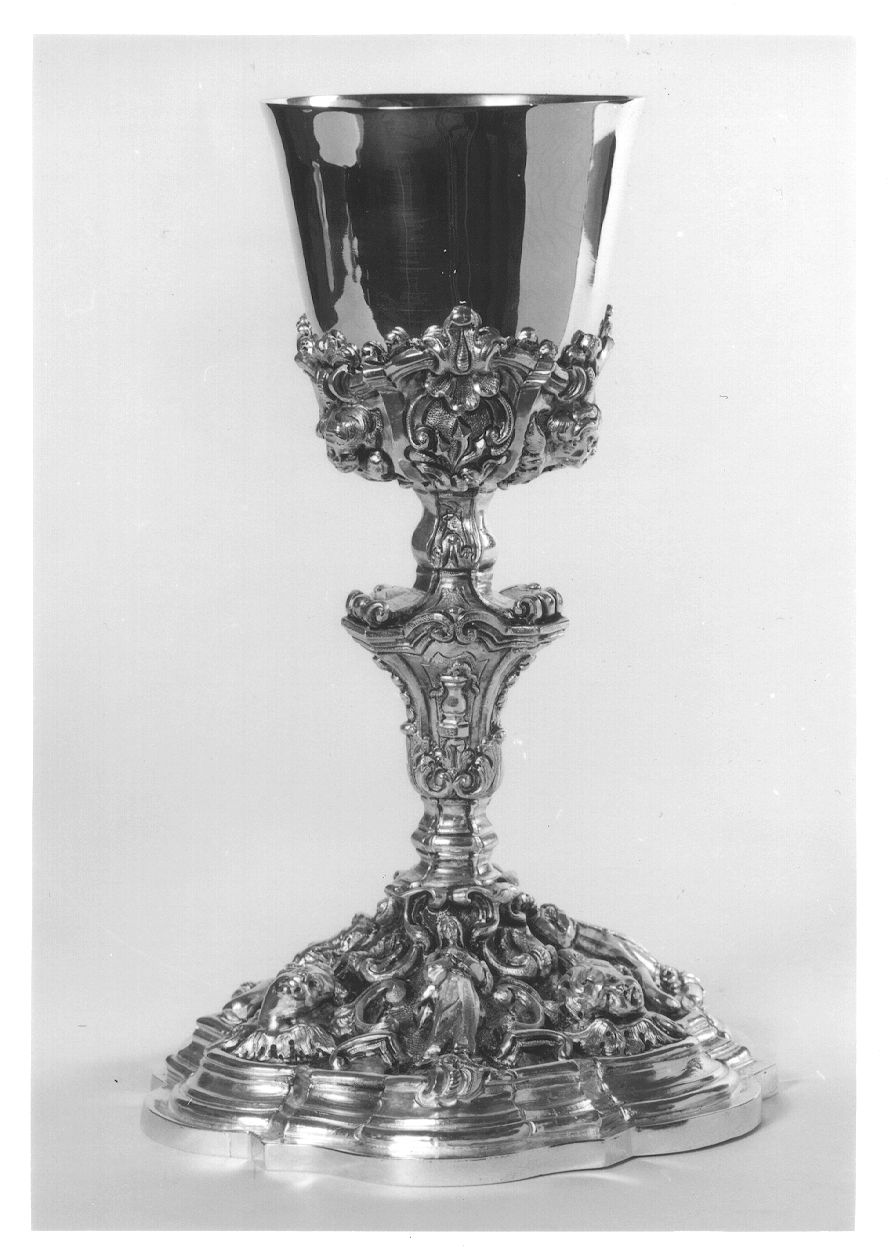 Santi e cherubini (calice, opera isolata) - bottega piemontese (prima metà sec. XX)