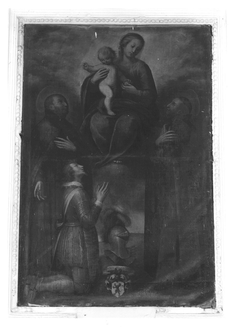 Beata Vergine con Sant'Ignazio e San Francesco Saverio, Madonna con Bambino, santi e donatore (dipinto, opera isolata) di Caccia Guglielmo detto Moncalvo (scuola) (primo quarto sec. XVIII)