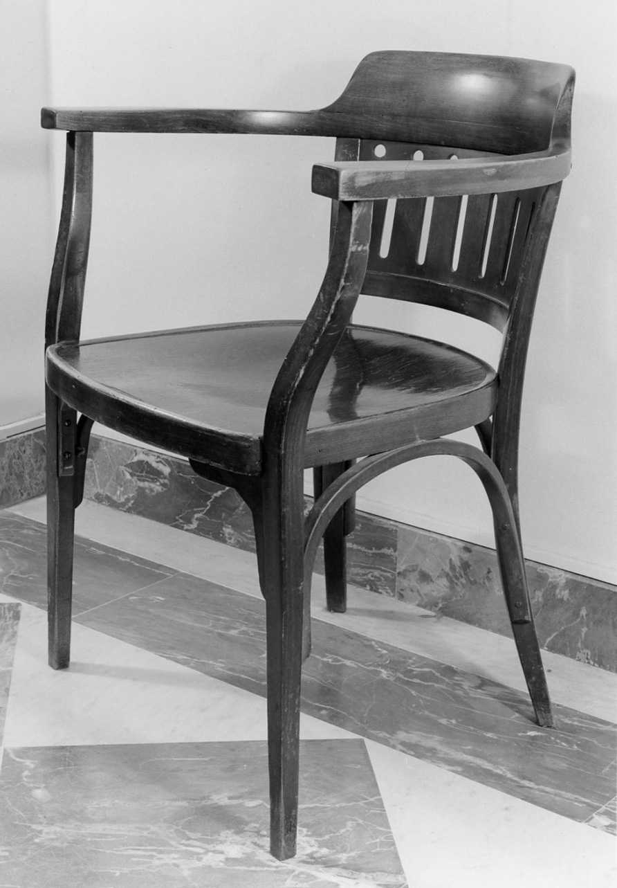 sedia - a braccioli, opera isolata - bottega piemontese (inizio sec. XX)