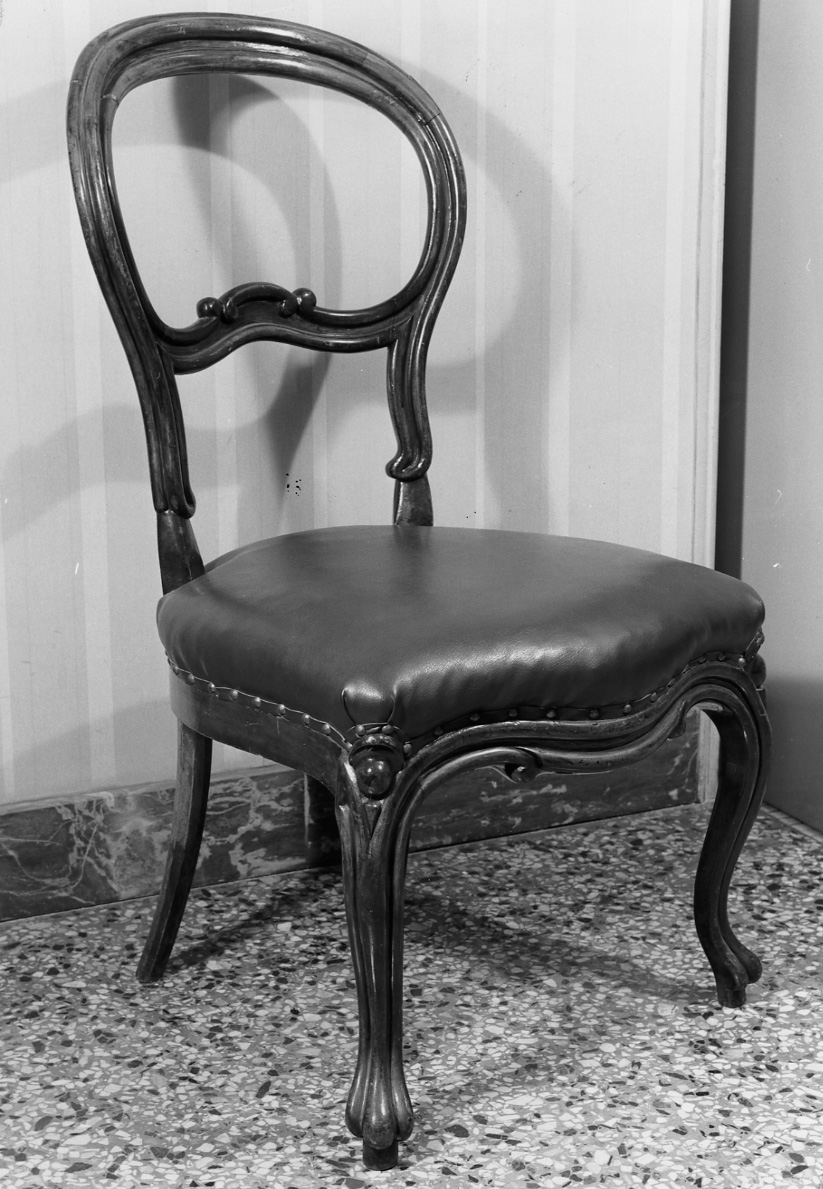 sedia - a braccioli, serie - ambito piemontese (fine sec. XIX)