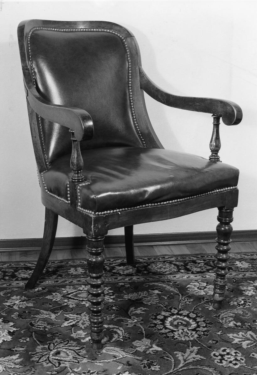 sedia - a braccioli, opera isolata - ambito piemontese (fine sec. XIX)