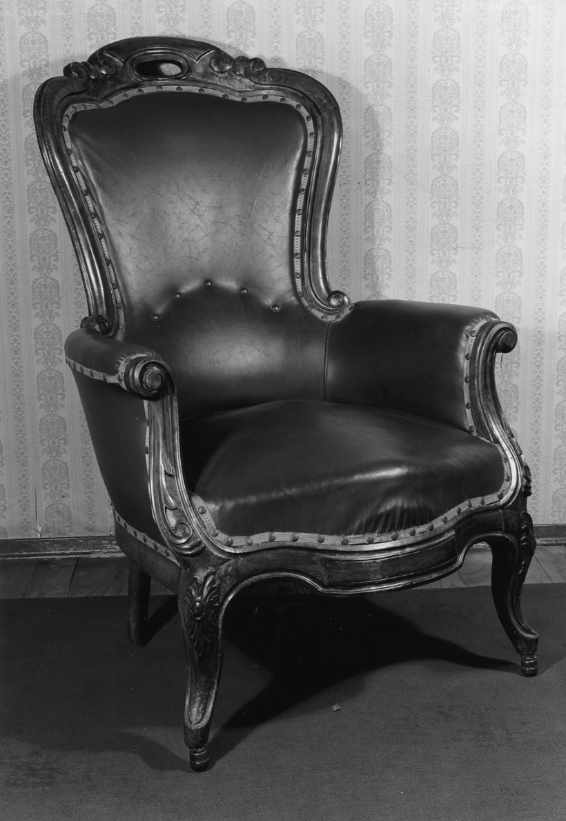 poltrona, elemento d'insieme - ambito piemontese (fine/ inizio secc. XIX/ XX)