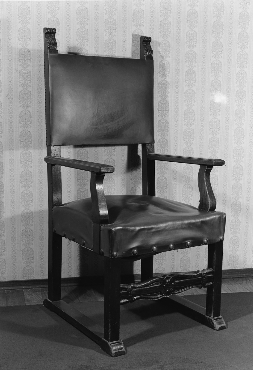 sedia - a braccioli, opera isolata - ambito piemontese (fine sec. XIX)