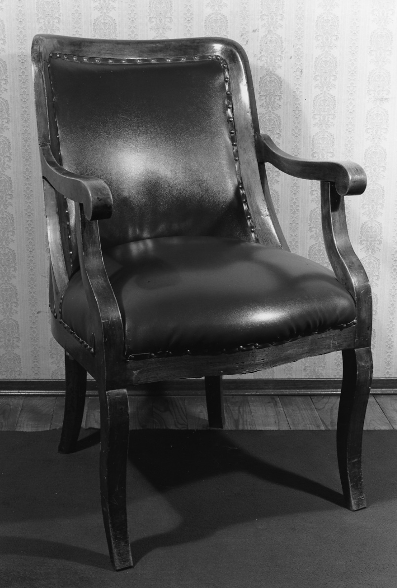 sedia - a braccioli, opera isolata - ambito piemontese (inizio sec. XX)