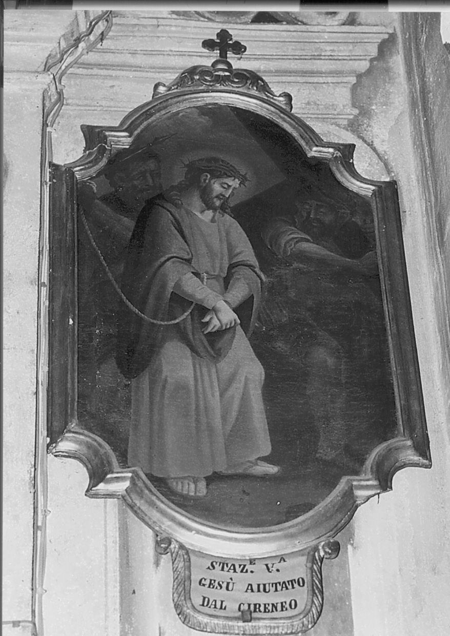 stazione V: Gesù aiutato da Simone il cireneo a portare la croce (dipinto) - ambito lombardo-piemontese (terzo quarto sec. XVIII)
