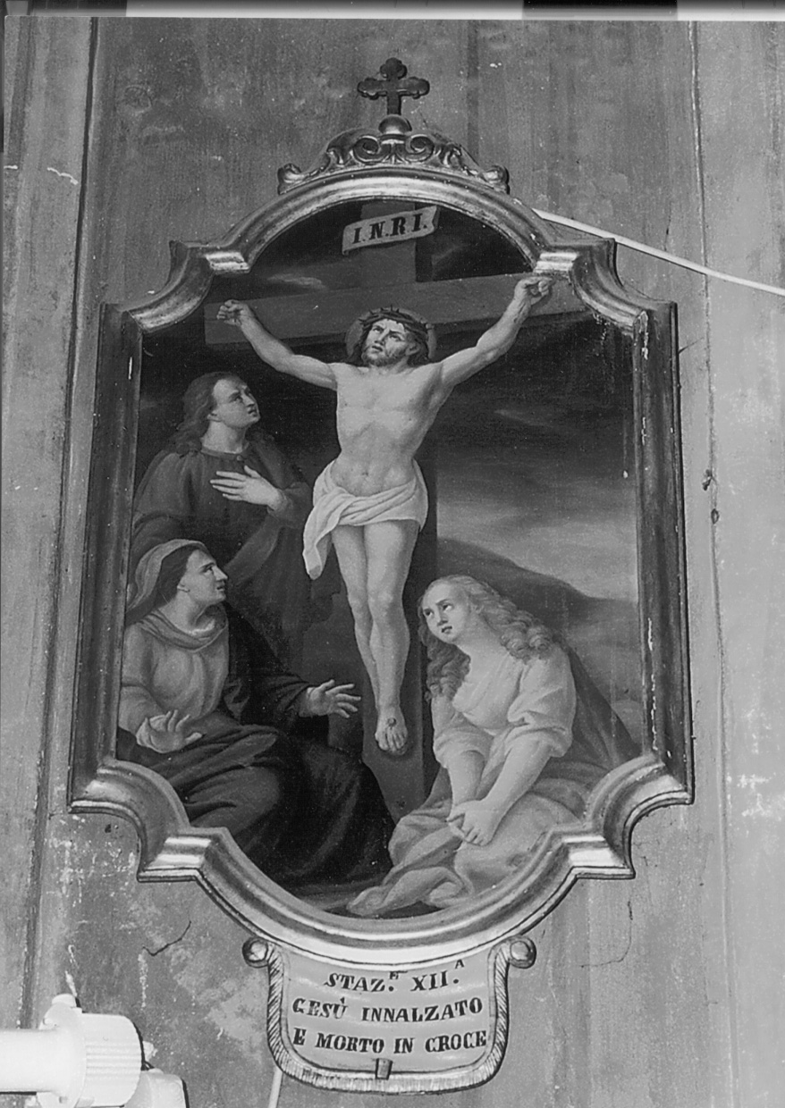 stazione XII: Gesù innalzato e morto in croce (dipinto) - ambito lombardo-piemontese (terzo quarto sec. XVIII)