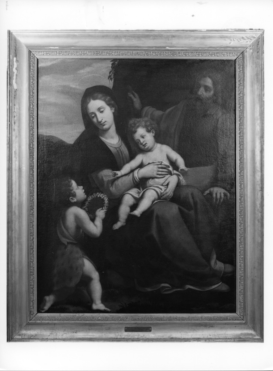 Sacra Famiglia con San Giovanni Battista bambino (dipinto, opera isolata) - ambito piemontese (sec. XVII)