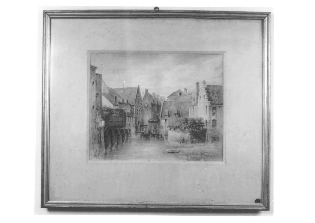 Veduta di Parigi dal ponte Middeleer, veduta di Parigi (dipinto, opera isolata) di Borio Giuseppe (terzo quarto sec. XIX)