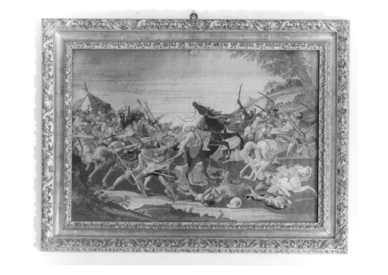 scena di battaglia (decorazione a ricamo, opera isolata) di Girard Claude (secondo quarto sec. XVIII)
