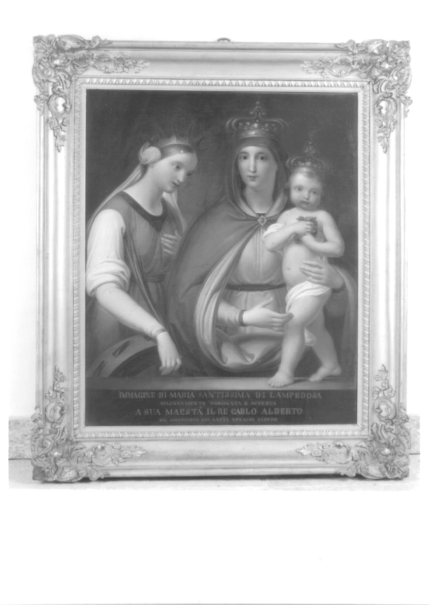 La Madonna di Lampedusa, Madonna con Bambino e Santa Caterina d'Alessandria (dipinto, opera isolata) - ambito piemontese (secondo quarto sec. XIX)