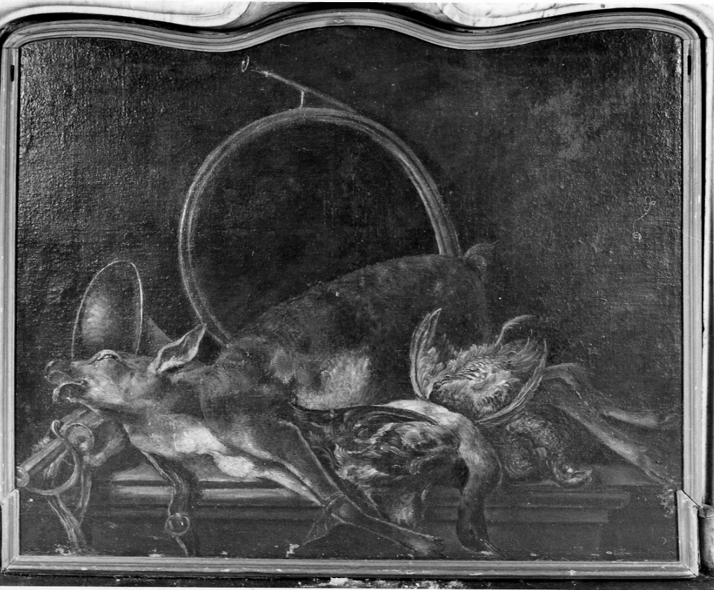 natura morta con cacciagione (paracamino, opera isolata) di Crivelli Giovanni detto Crivellino (secondo quarto sec. XVIII)