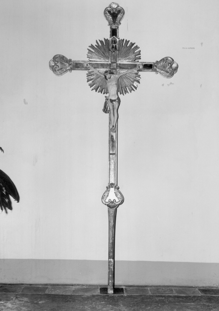 CRISTO CROCIFISSO (croce processionale, opera isolata) - bottega piemontese (primo quarto sec. XIX)
