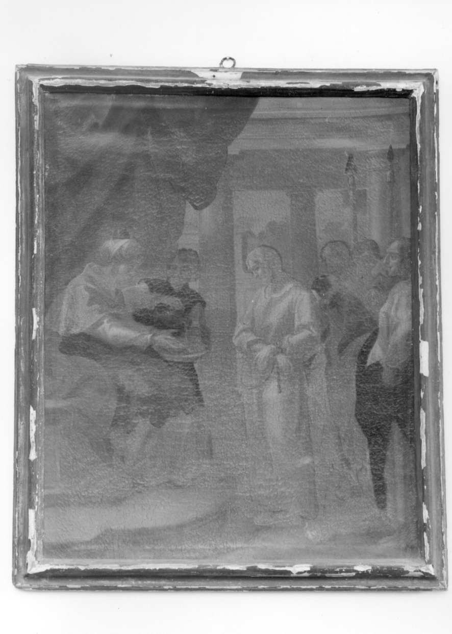 CRISTO DAVANTI A PILATO (dipinto, elemento d'insieme) - ambito piemontese (prima metà sec. XVII)
