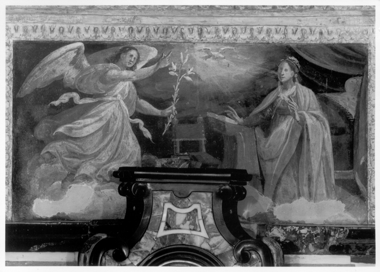 Annunciazione (dipinto murale, elemento d'insieme) di Della Rovere Giovanni Mauro detto Fiamminghino (inizio sec. XVII)