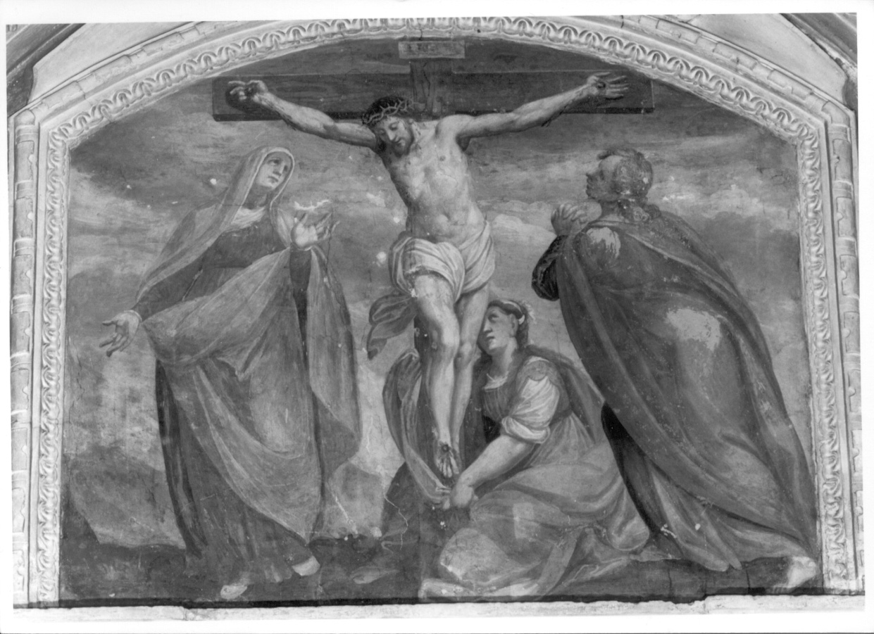 crocifissione di Cristo (dipinto murale, elemento d'insieme) di Della Rovere Giovanni Mauro detto Fiamminghino (inizio sec. XVII)