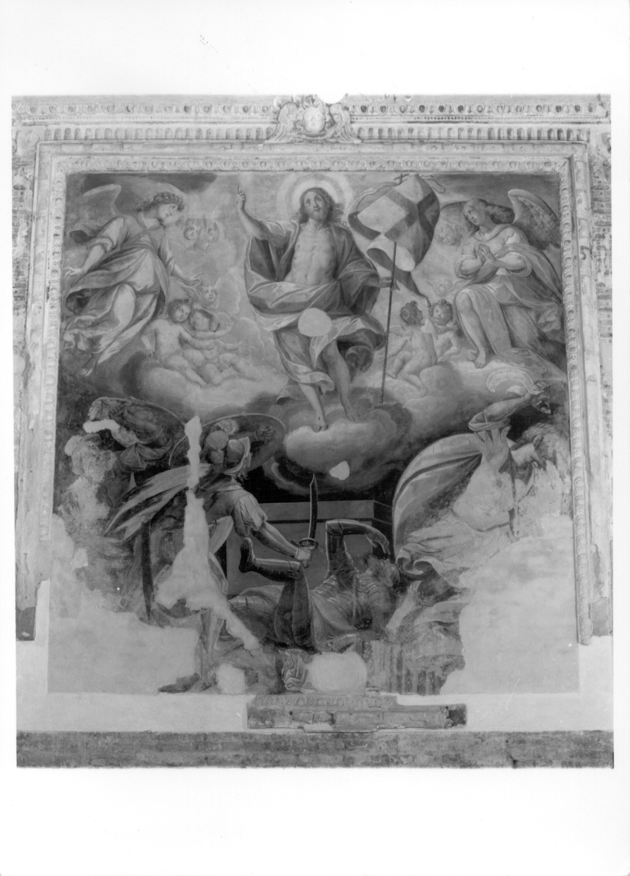 resurrezione di Cristo (dipinto murale, elemento d'insieme) di Della Rovere Giovanni Mauro detto Fiamminghino (inizio sec. XVII)