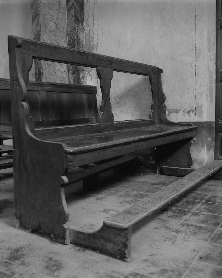 banco da chiesa, serie - bottega della Valstrona (fine sec. XVIII)