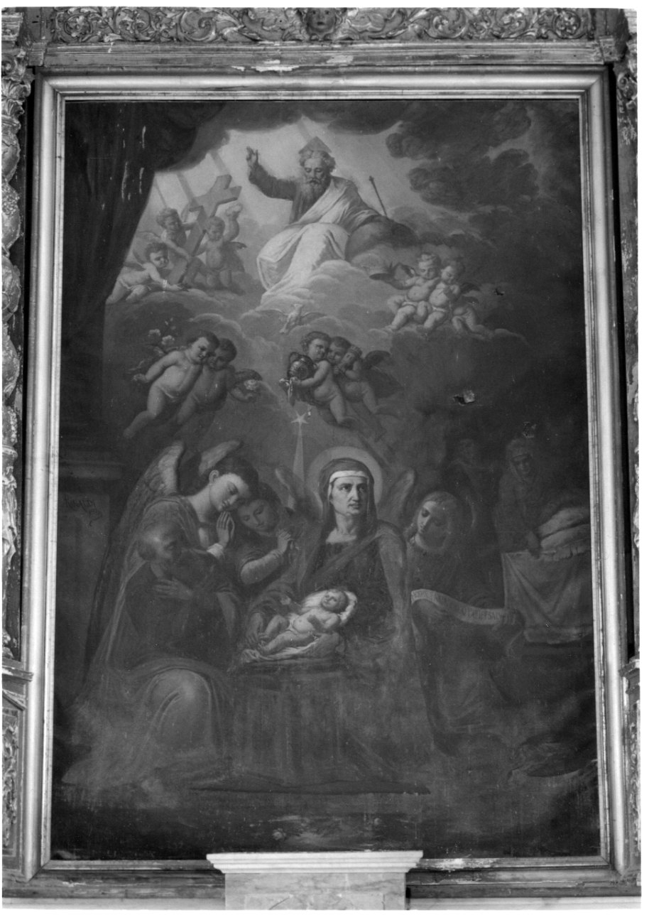 nascita di Maria Vergine (dipinto, opera isolata) di Rinaldi A (ultimo quarto sec. XIX)