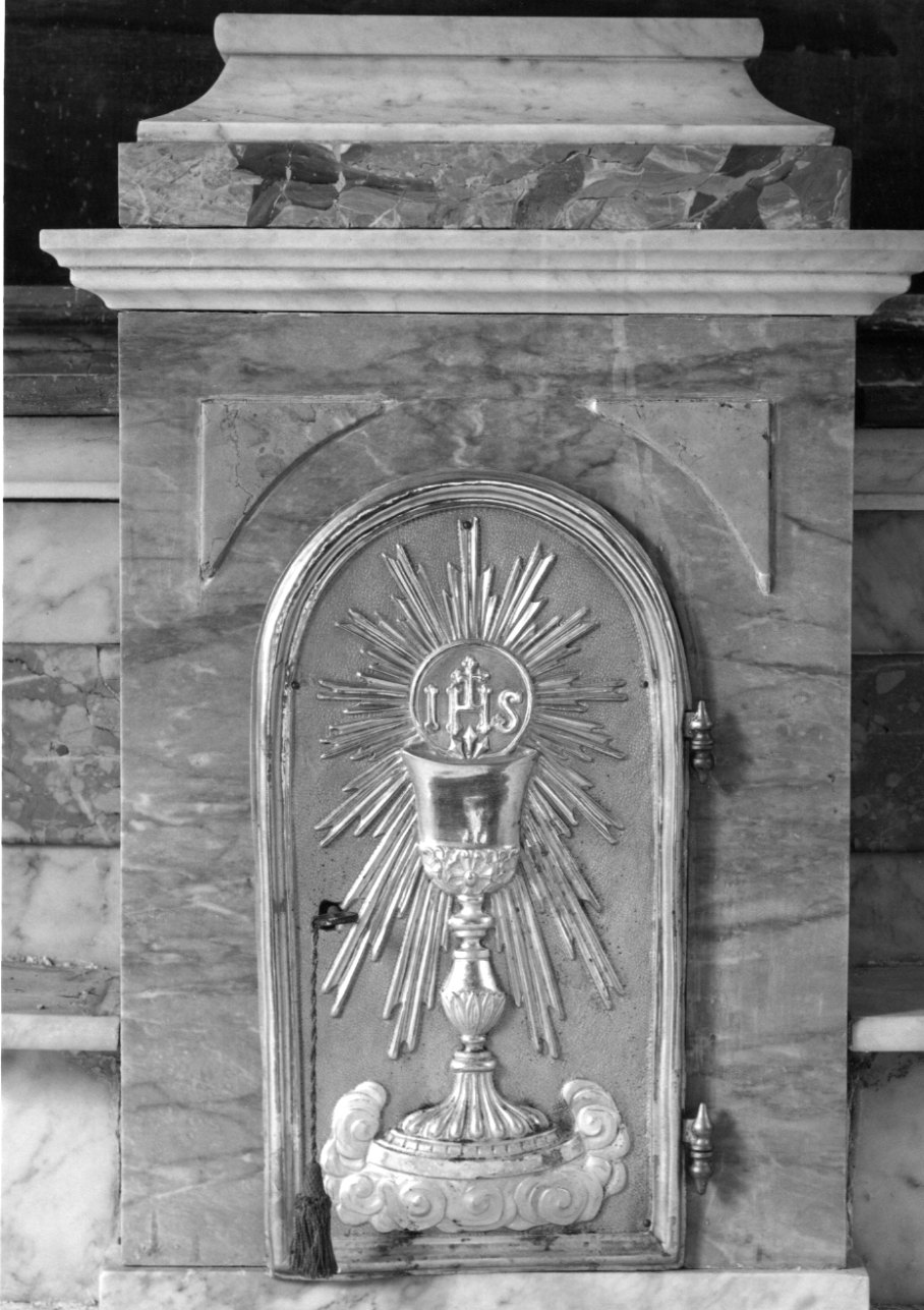 calice eucaristico (sportello di tabernacolo, opera isolata) - bottega italiana (seconda metà sec. XIX)