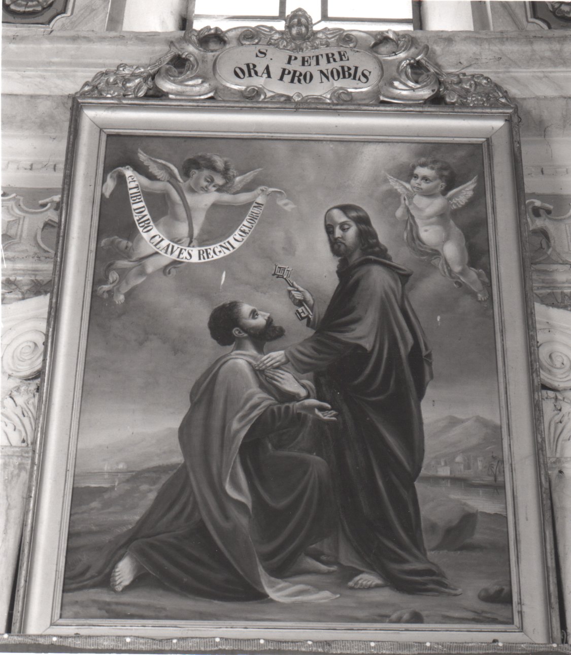 Cristo consegna le chiavi a San Pietro (dipinto, opera isolata) di Martini Carlo (metà sec. XIX)